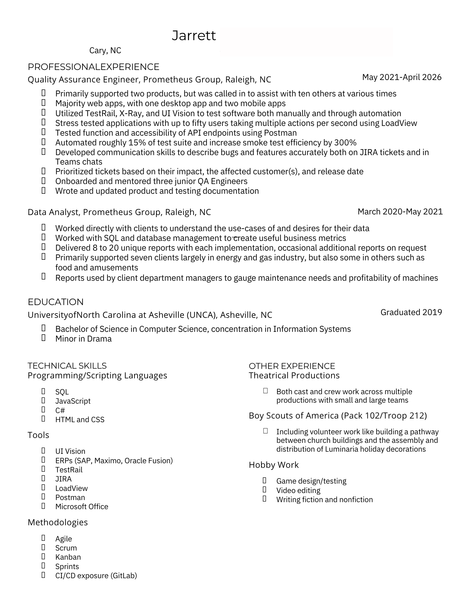 Resume before LuminHuman — cluttered and skills-heavy
